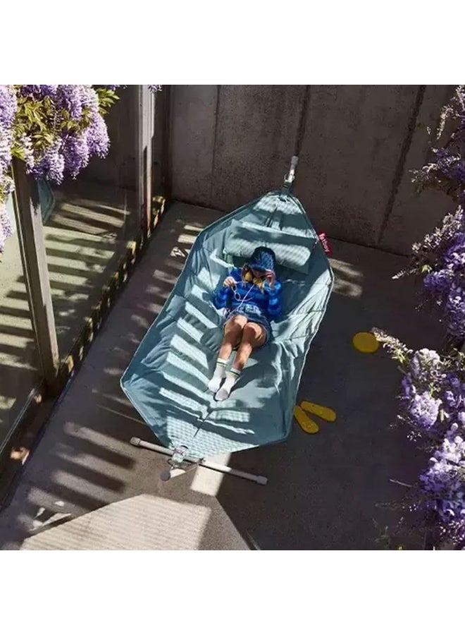 Fatboy Superb Hammock Swing and Stand with Pillow | Bleach-cleanable | 150 kg Capacity | Indoor and Outdoor | 100% Olefin | Filling: Polypropylene | Stand 330x100x110 cm | 270x138 cm (Pacific Blue) - Image 2